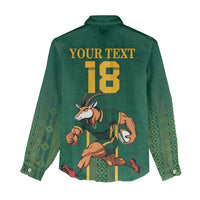 Custom South Africa Rugby Women Casual Shirt Go Springboks - Wonder Print Shop