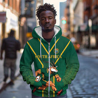 Custom South Africa Rugby Zip Hoodie Go Springboks - Wonder Print Shop