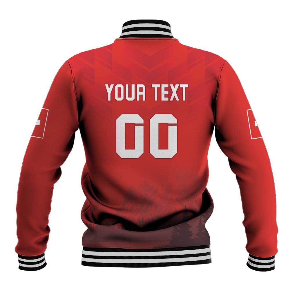 Custom Switzerland Football Baseball Jacket Red Crosses Go Champions