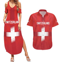 Custom Switzerland Football Couples Matching Summer Maxi Dress and Hawaiian Shirt Red Crosses Go Champions