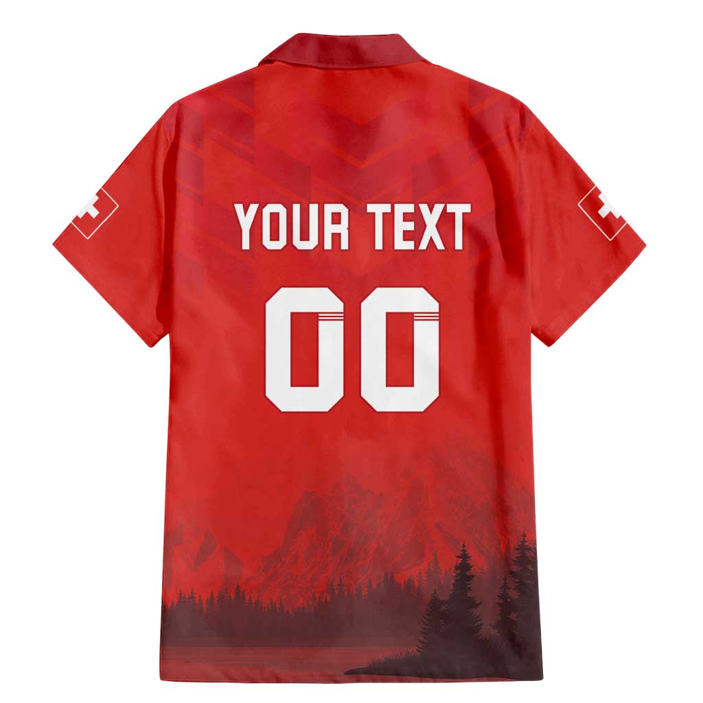 Custom Switzerland Football Family Matching Mermaid Dress and Hawaiian Shirt Red Crosses Go Champions