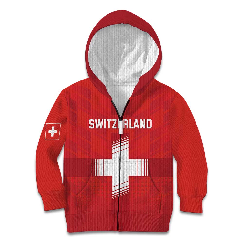 Custom Switzerland Football Kid Hoodie Red Crosses Go Champions