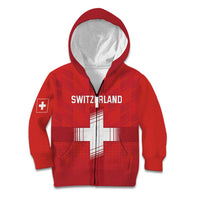 Custom Switzerland Football Kid Hoodie Red Crosses Go Champions