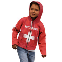 Custom Switzerland Football Kid Hoodie Red Crosses Go Champions