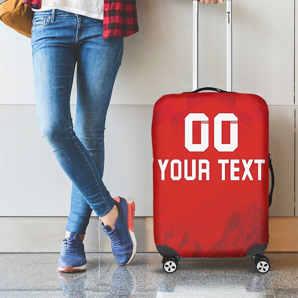 Custom Switzerland Football Luggage Cover Red Crosses Go Champions