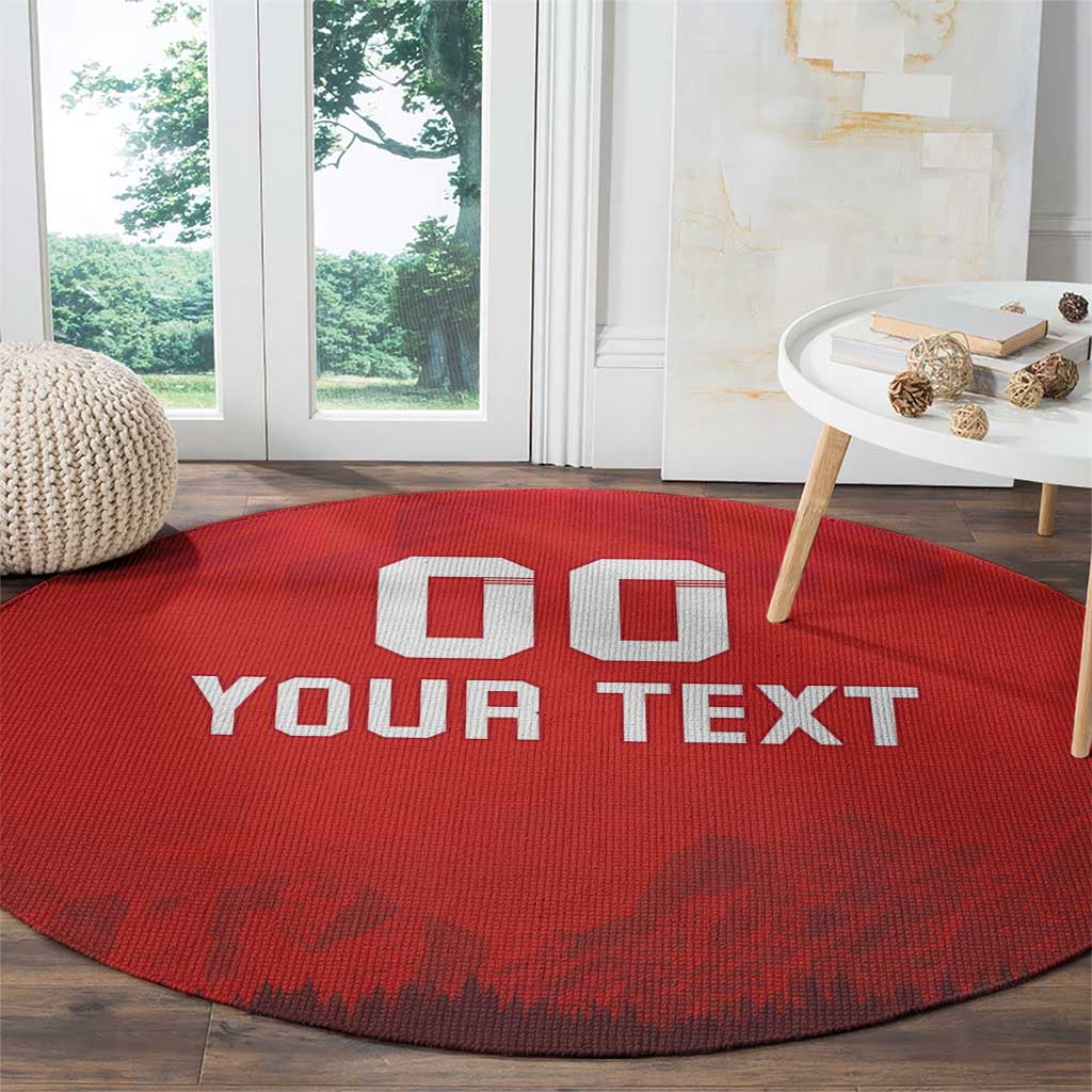 Custom Switzerland Football Round Carpet Red Crosses Go Champions
