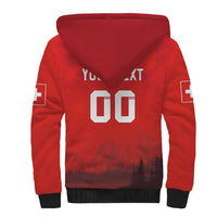 Custom Switzerland Football Sherpa Hoodie Red Crosses Go Champions