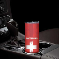 Custom Switzerland Football Skinny Tumbler Red Crosses Go Champions