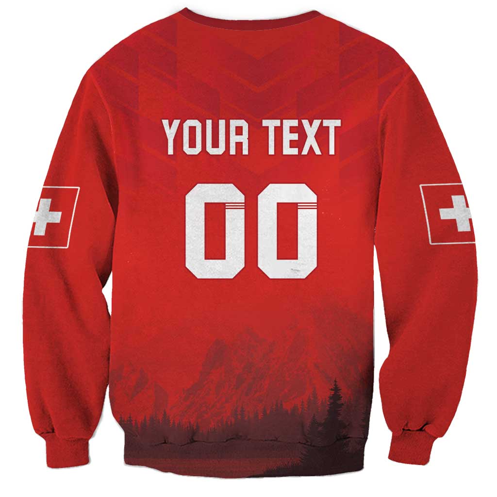 Custom Switzerland Football Sweatshirt Red Crosses Go Champions