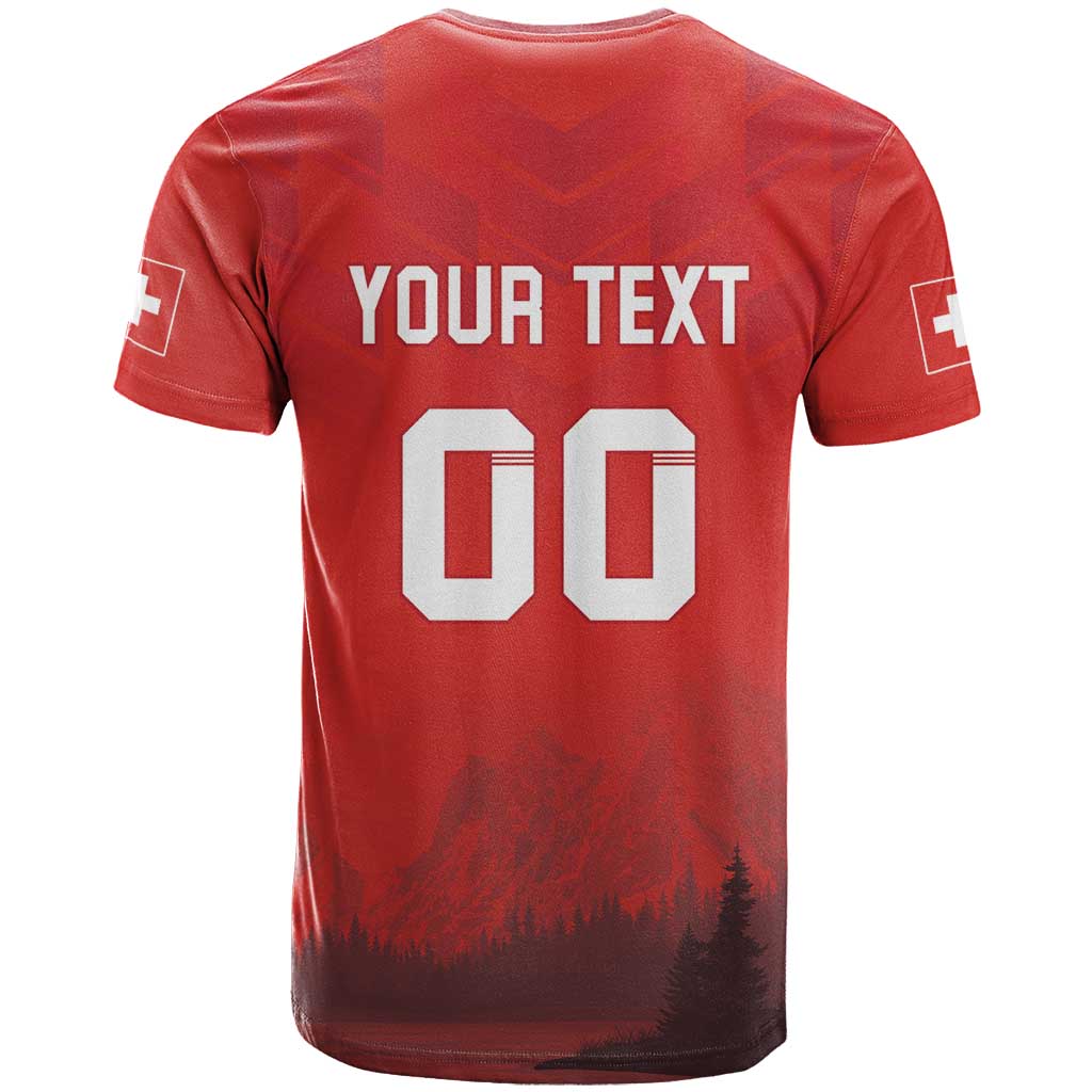 Custom Switzerland Football T Shirt Red Crosses Go Champions