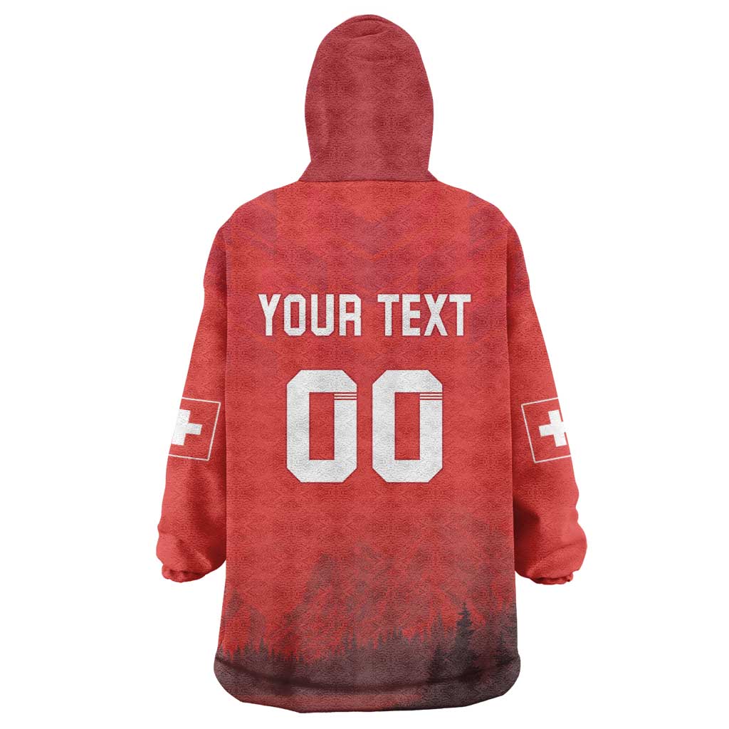 Custom Switzerland Football Wearable Blanket Hoodie Red Crosses Go Champions