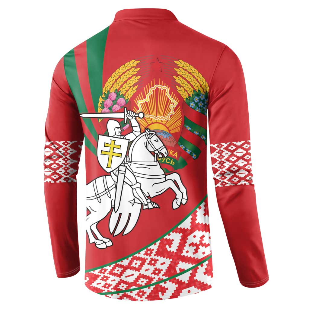 Belarus Pahonia Button Sweatshirt Belarusian Patterns