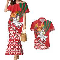 Belarus Pahonia Couples Matching Mermaid Dress and Hawaiian Shirt Belarusian Patterns