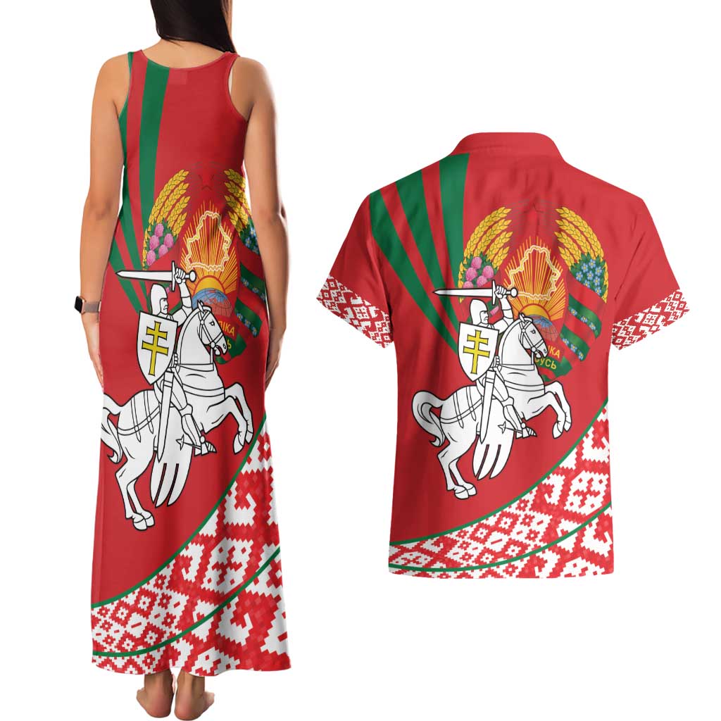 Belarus Pahonia Couples Matching Tank Maxi Dress and Hawaiian Shirt Belarusian Patterns