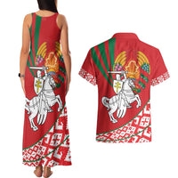 Belarus Pahonia Couples Matching Tank Maxi Dress and Hawaiian Shirt Belarusian Patterns