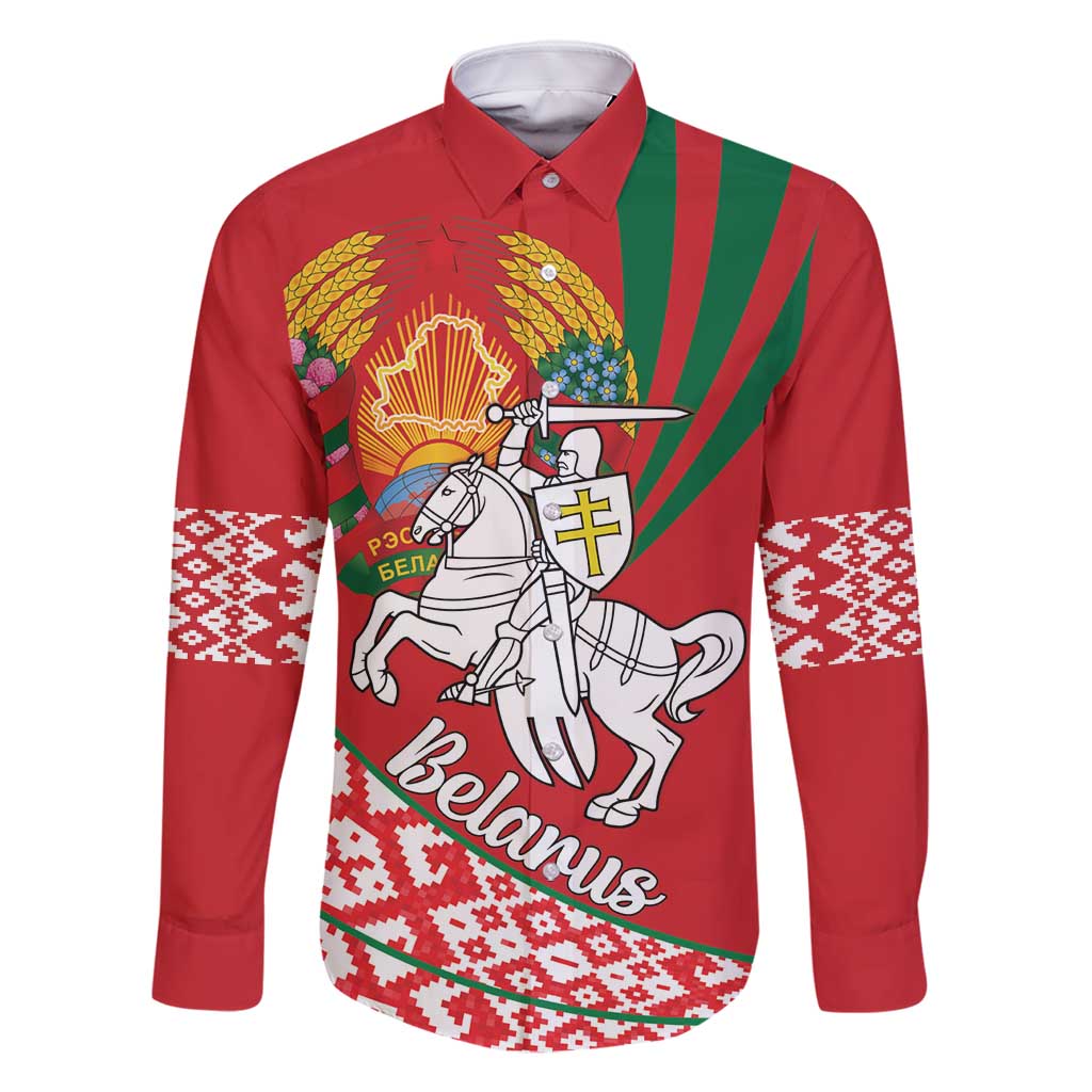 Belarus Pahonia Family Matching Long Sleeve Bodycon Dress and Hawaiian Shirt Belarusian Patterns