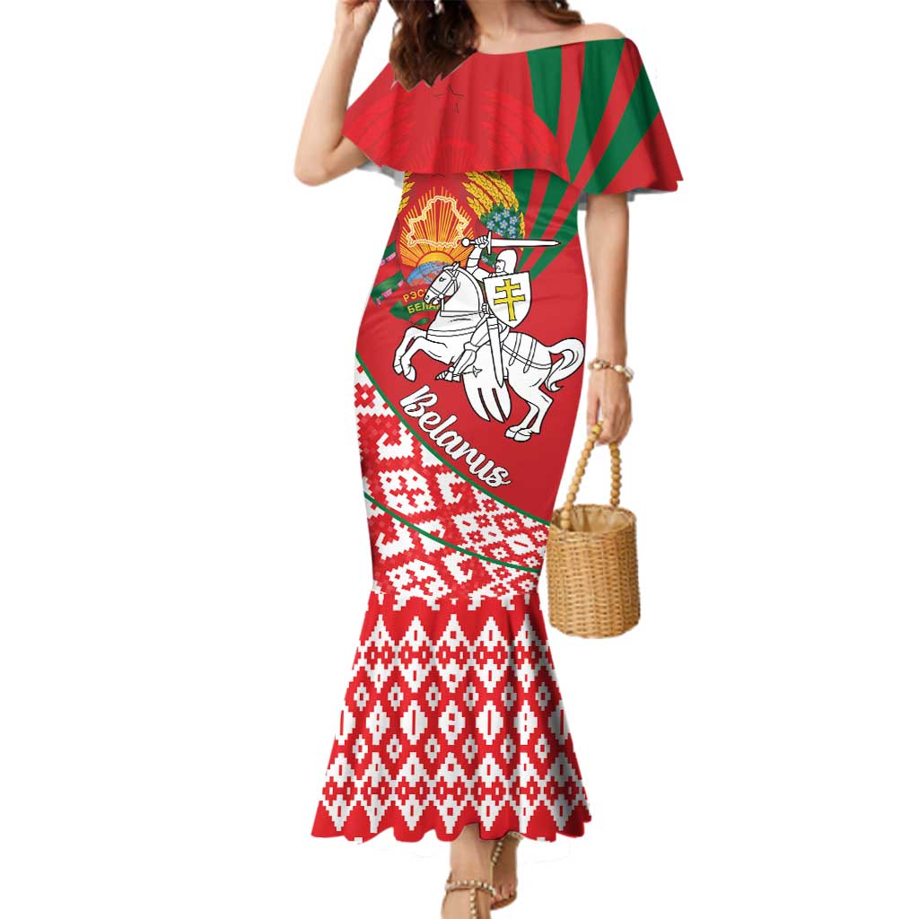 Belarus Pahonia Family Matching Mermaid Dress and Hawaiian Shirt Belarusian Patterns