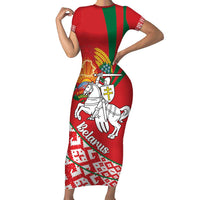 Belarus Pahonia Family Matching Short Sleeve Bodycon Dress and Hawaiian Shirt Belarusian Patterns