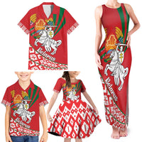 Belarus Pahonia Family Matching Tank Maxi Dress and Hawaiian Shirt Belarusian Patterns