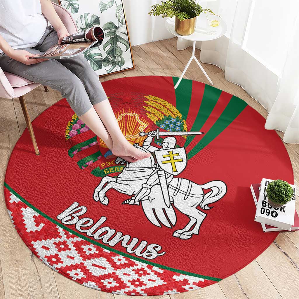 Belarus Pahonia Round Carpet Belarusian Patterns