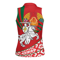 Belarus Pahonia Women Sleeveless Polo Shirt Belarusian Patterns