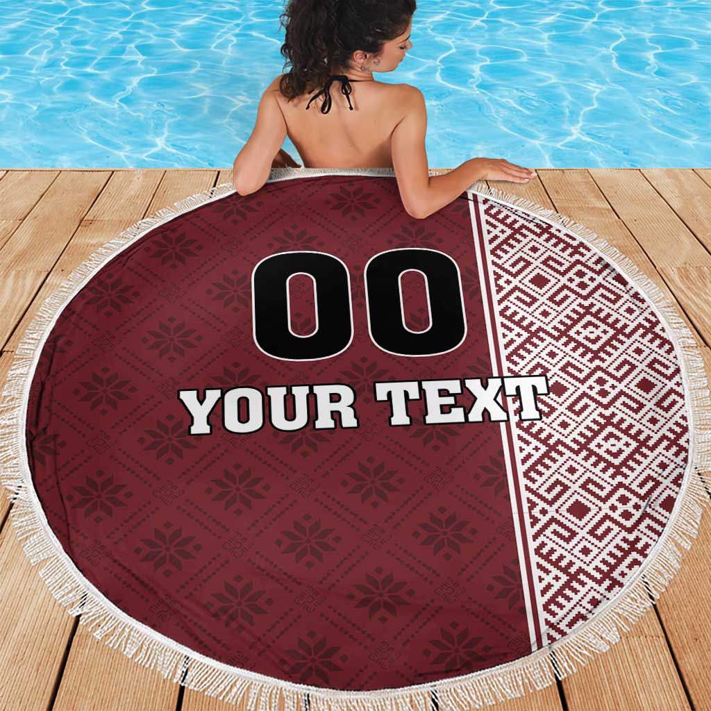 Custom Belarus Football Beach Blanket The White Wings Red Version