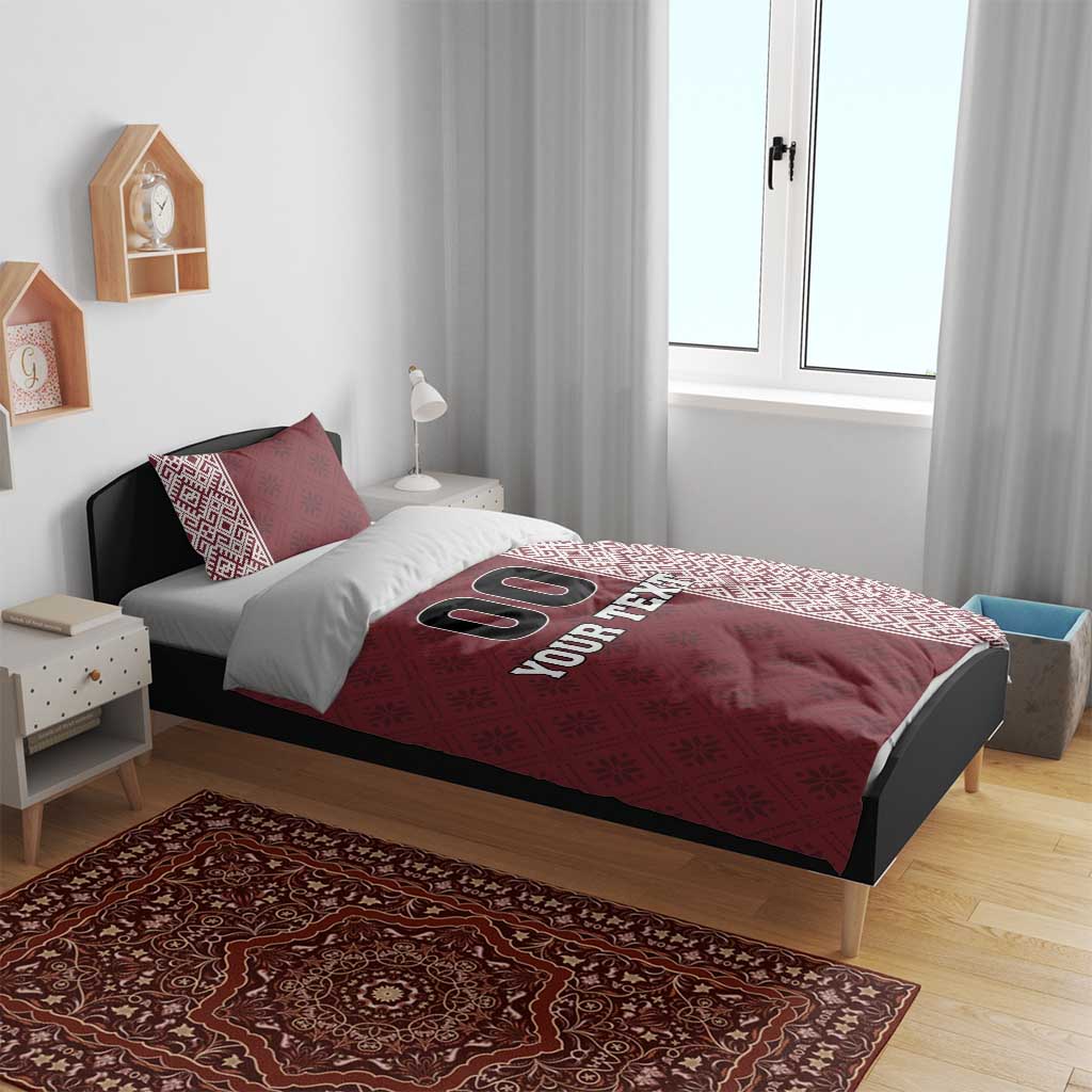 Custom Belarus Football Bedding Set The White Wings Red Version