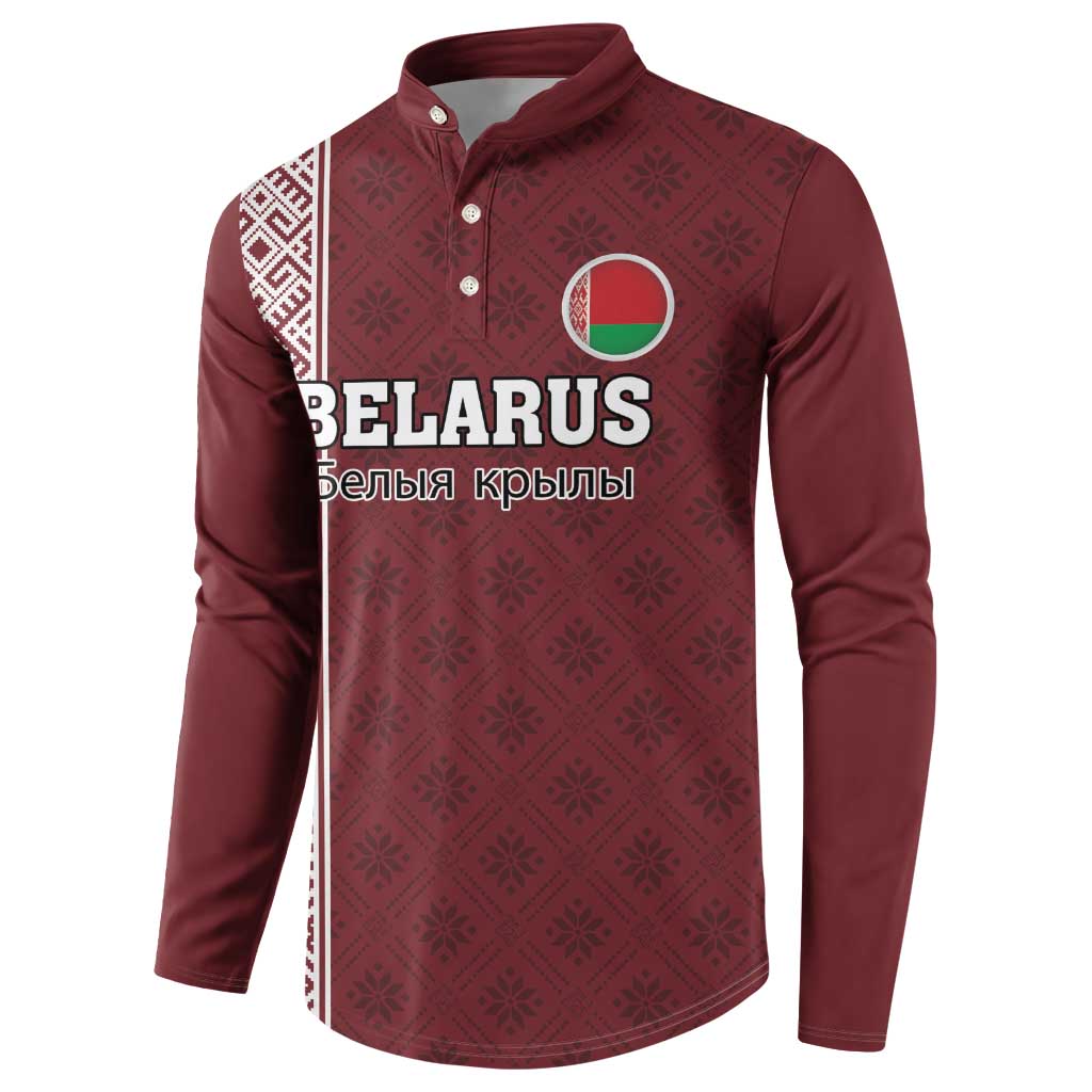 Custom Belarus Football Button Sweatshirt The White Wings Red Version