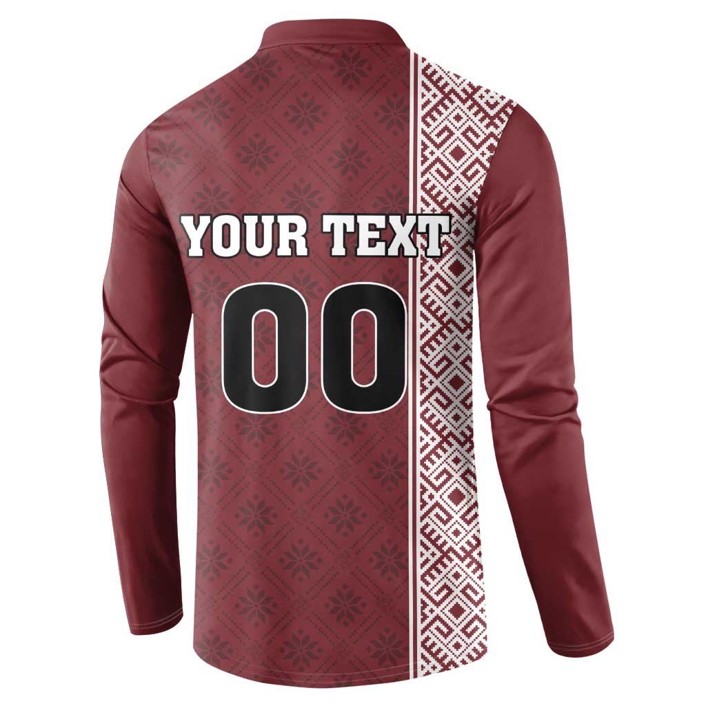 Custom Belarus Football Button Sweatshirt The White Wings Red Version