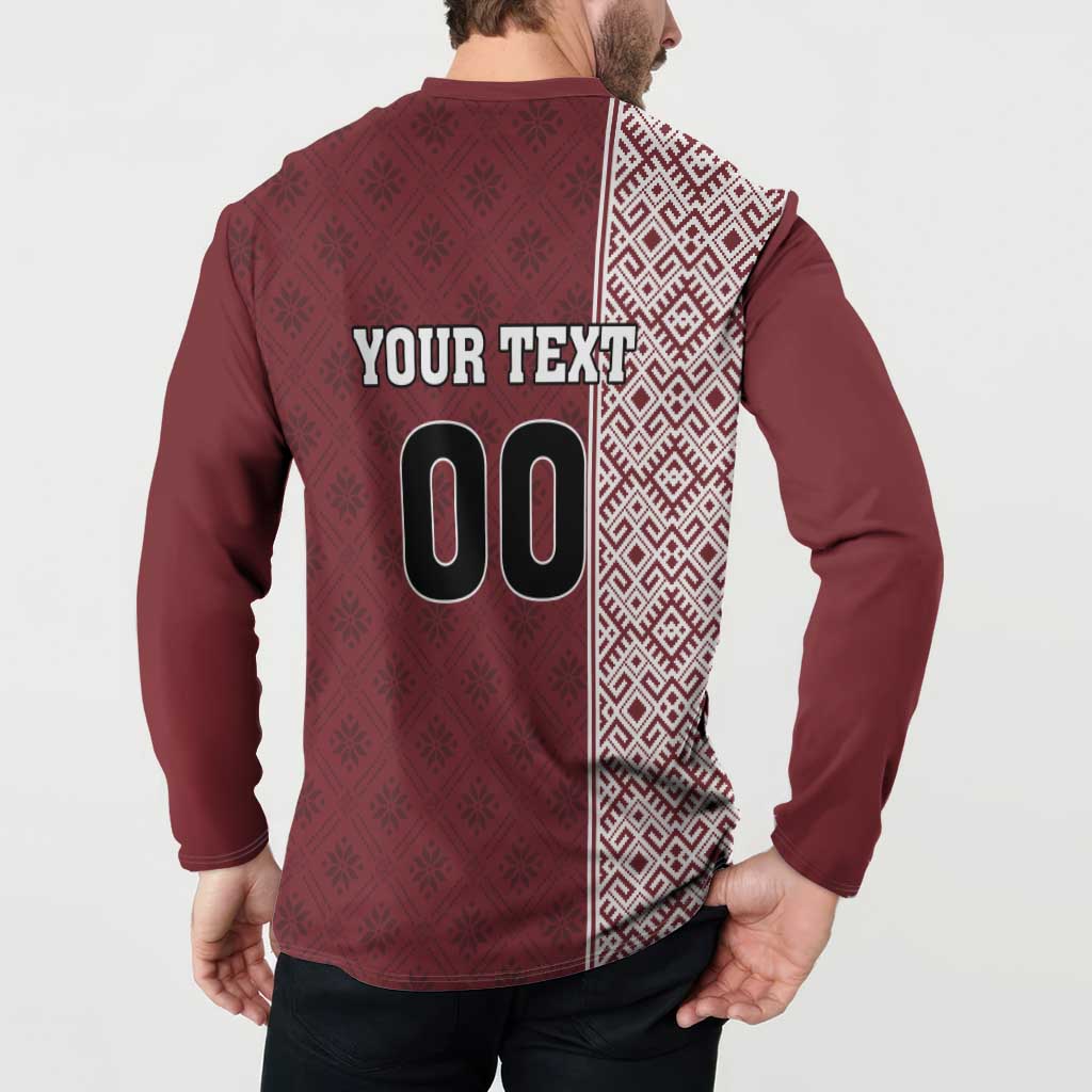 Custom Belarus Football Button Sweatshirt The White Wings Red Version