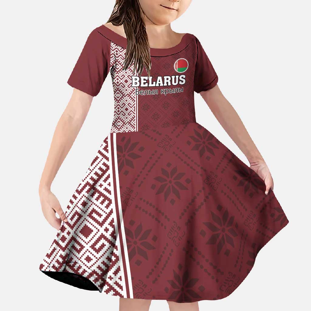 Custom Belarus Football Family Matching Mermaid Dress and Hawaiian Shirt The White Wings Red Version