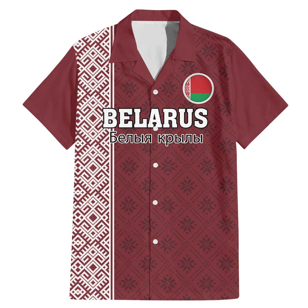 Custom Belarus Football Family Matching Mermaid Dress and Hawaiian Shirt The White Wings Red Version