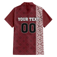 Custom Belarus Football Family Matching Off The Shoulder Long Sleeve Dress and Hawaiian Shirt The White Wings Red Version