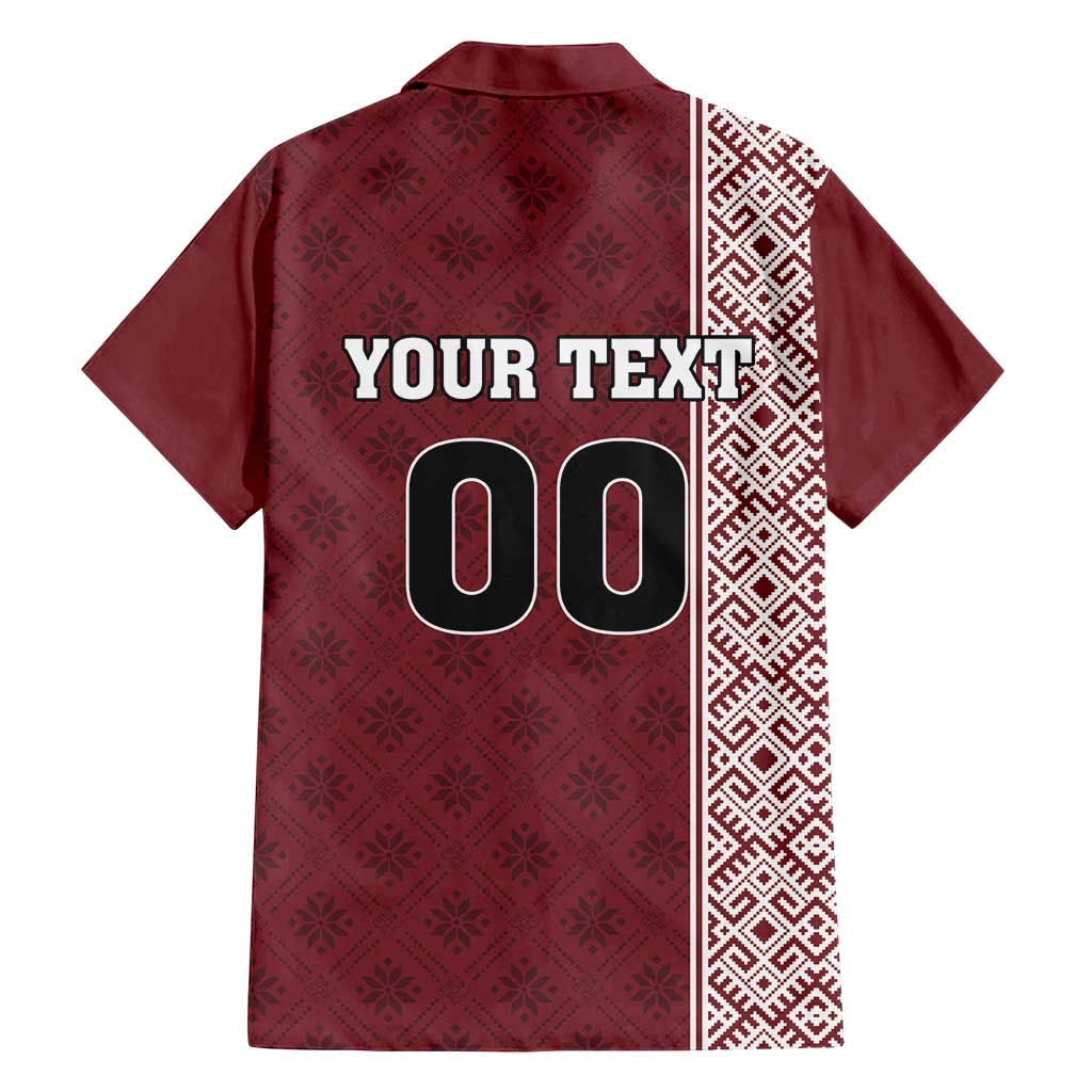 Custom Belarus Football Family Matching Puletasi and Hawaiian Shirt The White Wings Red Version