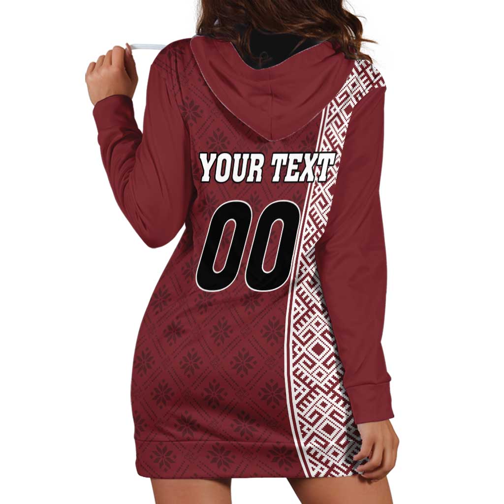 Custom Belarus Football Hoodie Dress The White Wings Red Version