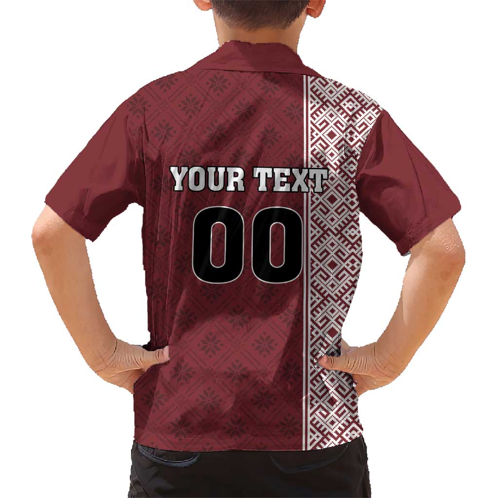 Custom Belarus Football Kid Hawaiian Shirt The White Wings Red Version