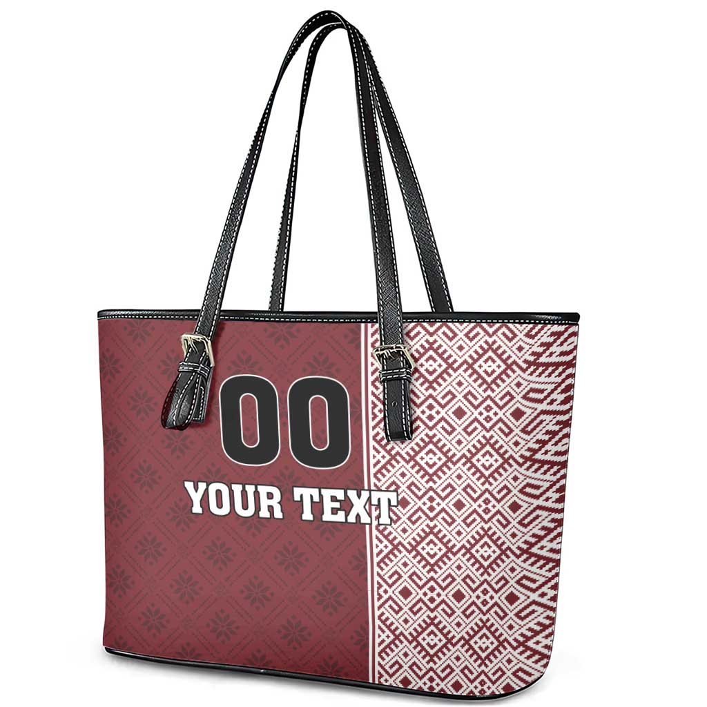 Custom Belarus Football Leather Tote Bag The White Wings Red Version