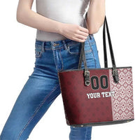 Custom Belarus Football Leather Tote Bag The White Wings Red Version