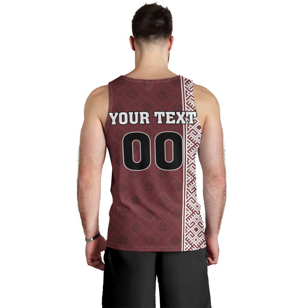 Custom Belarus Football Men Tank Top The White Wings Red Version