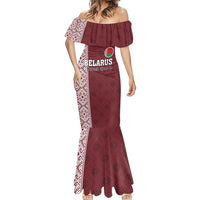 Custom Belarus Football Mermaid Dress The White Wings Red Version