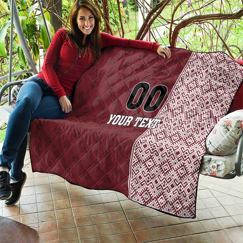 Custom Belarus Football Quilt The White Wings Red Version