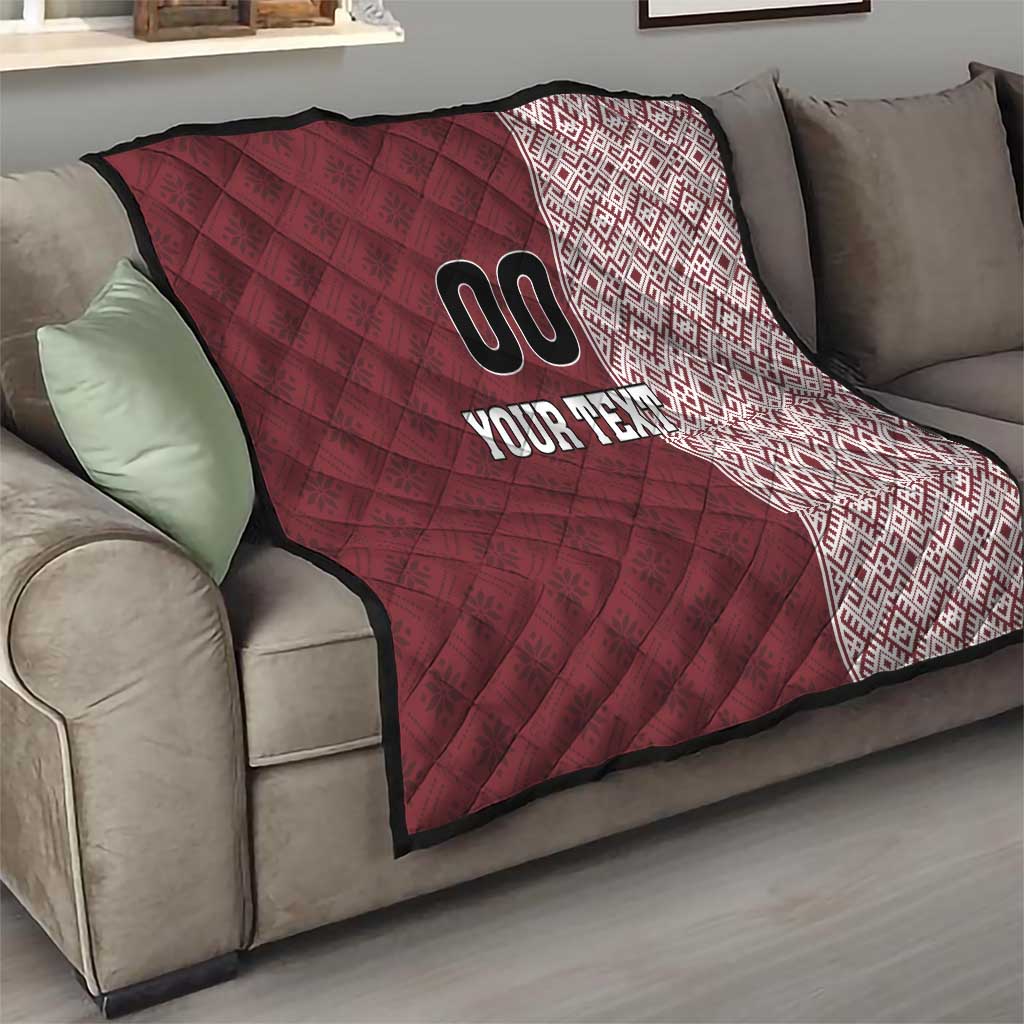 Custom Belarus Football Quilt The White Wings Red Version