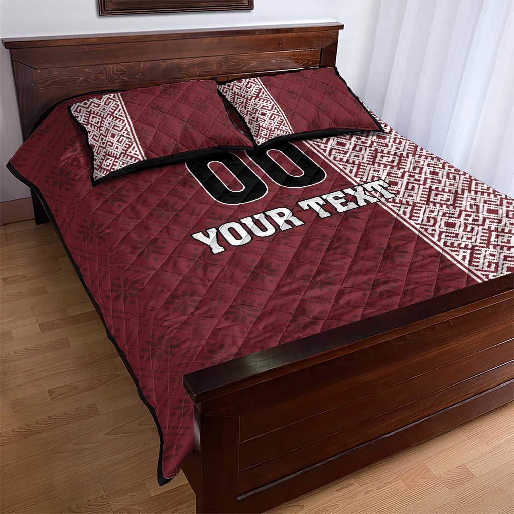 Custom Belarus Football Quilt Bed Set The White Wings Red Version