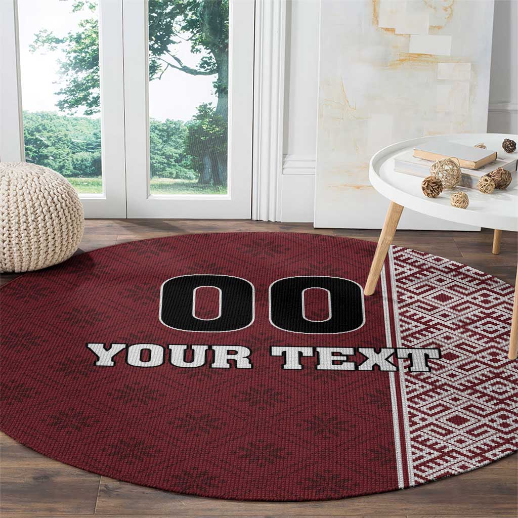 Custom Belarus Football Round Carpet The White Wings Red Version