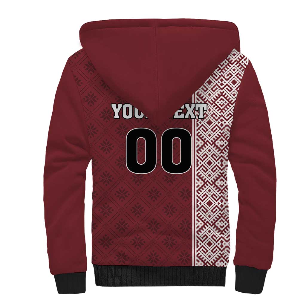 Custom Belarus Football Sherpa Hoodie The White Wings Red Version