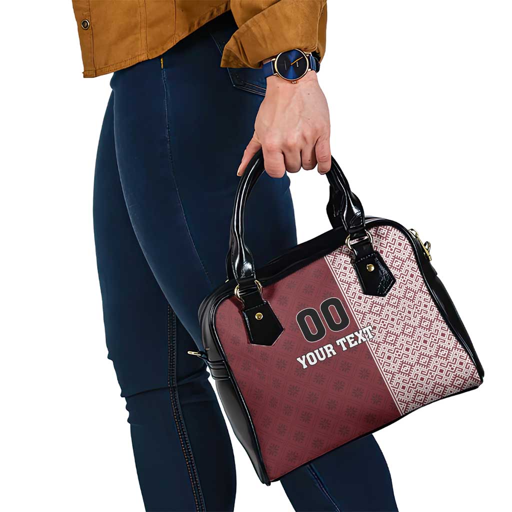 Custom Belarus Football Shoulder Handbag The White Wings Red Version