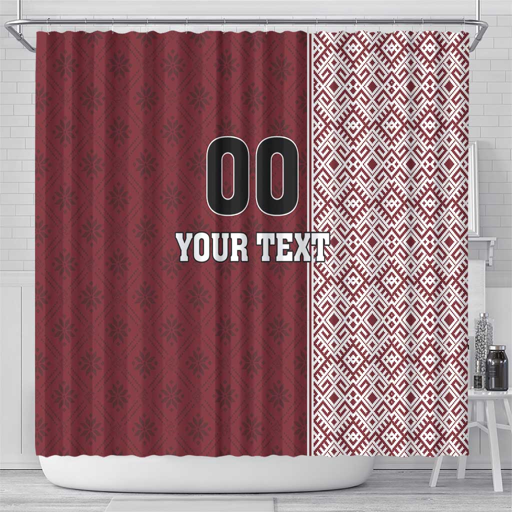 Custom Belarus Football Shower Curtain The White Wings Red Version
