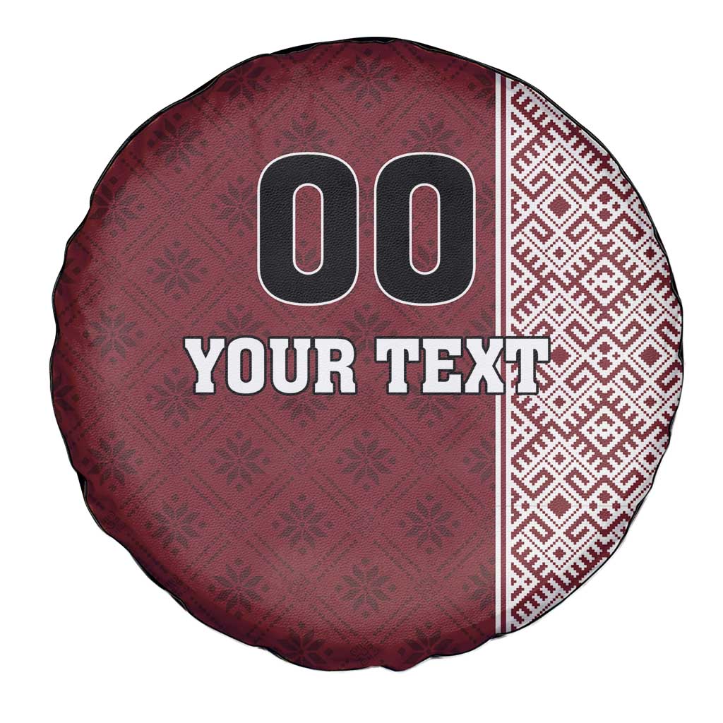 Custom Belarus Football Spare Tire Cover The White Wings Red Version