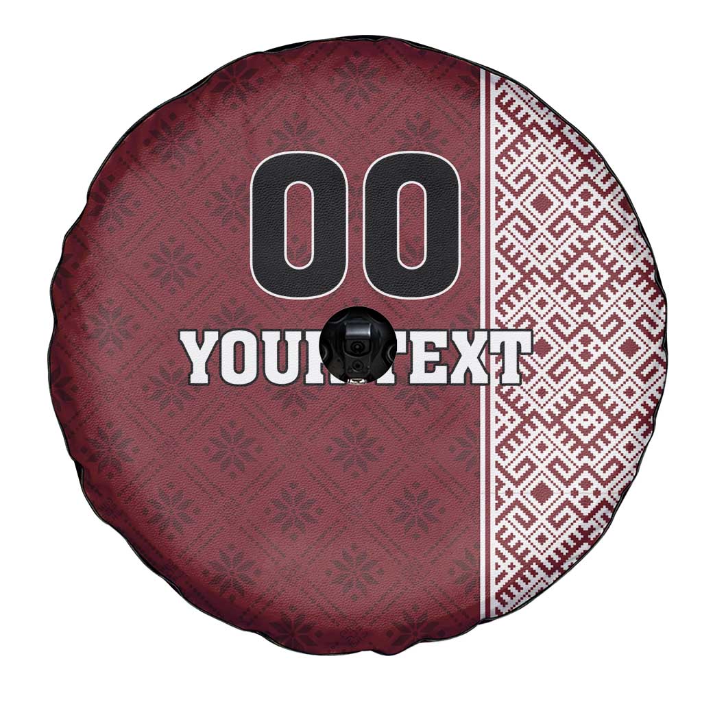 Custom Belarus Football Spare Tire Cover The White Wings Red Version