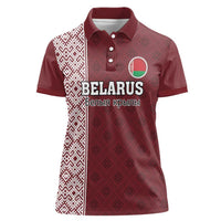 Custom Belarus Football Women Polo Shirt The White Wings Red Version